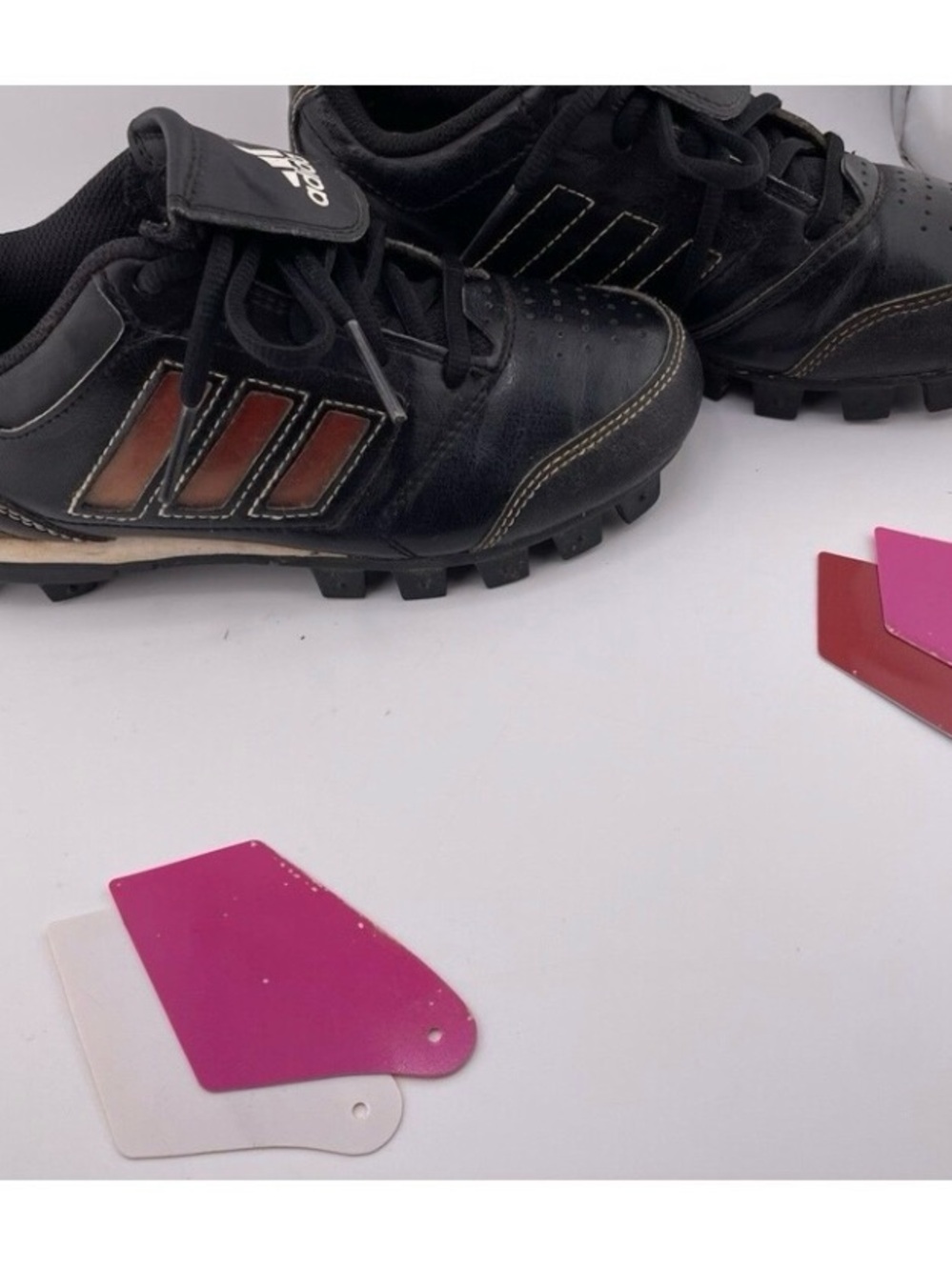 Adidas Baseball Cleats Youth Size 1 Black Change Up MD 2 K Color Inserts - Picture 8 of 9